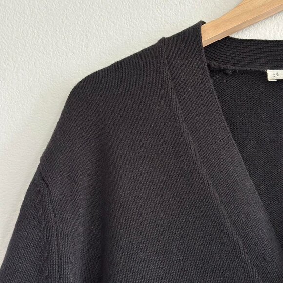 Everlane The Classic Cardigan in Everyday Cotton in Black, Size Medium - Picture 8 of 12